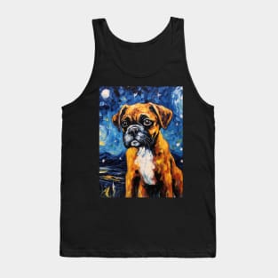 Boxer Puppy Painted by VIncent Van Gogh Tank Top